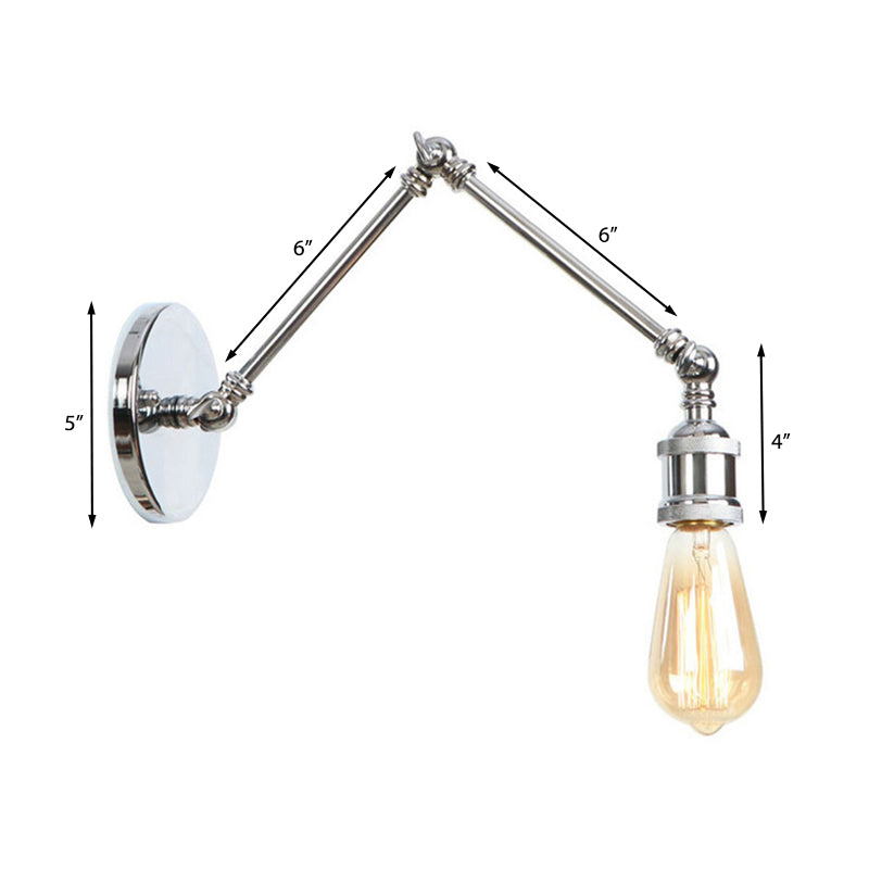 Rynx | 1 Light Swing Arm Wall Lamp Light Industrial Black/Brass Metal Wall Light Fixture for Bathroom