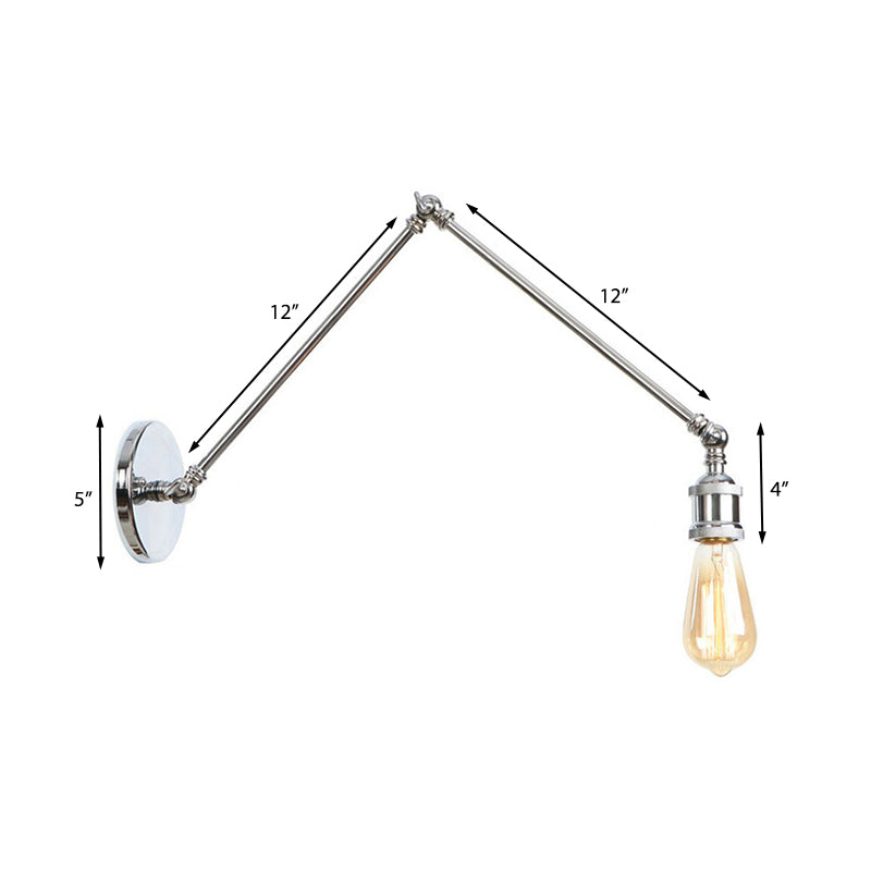 Rynx | 1 Light Swing Arm Wall Lamp Light Industrial Black/Brass Metal Wall Light Fixture for Bathroom
