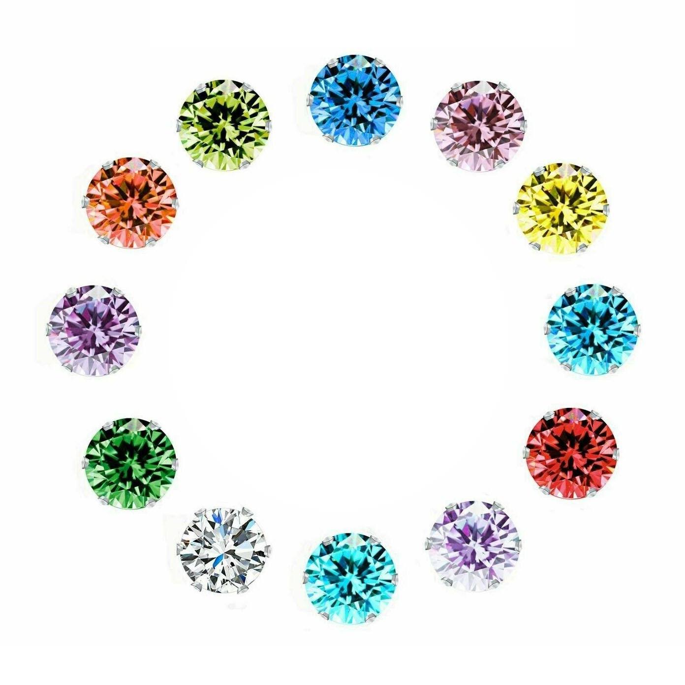 Rynx | 14K Yellow Gold Basket Setting 12-Month Birthstone Studs