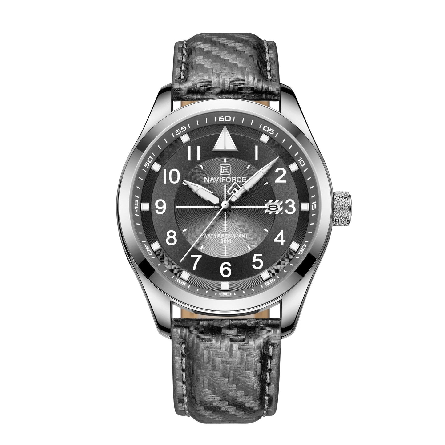 Rynx | Dial Leather Needle Buckle Alloy Weekly Calendar Glass