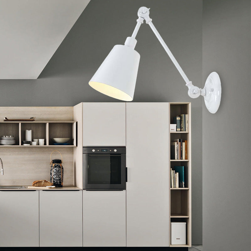 Rynx | 1 Light Metal Wall Lamp Contemporary Black/Rust Colored Tailored Bedroom Wall Lamp Sconces with Adjustable Arm