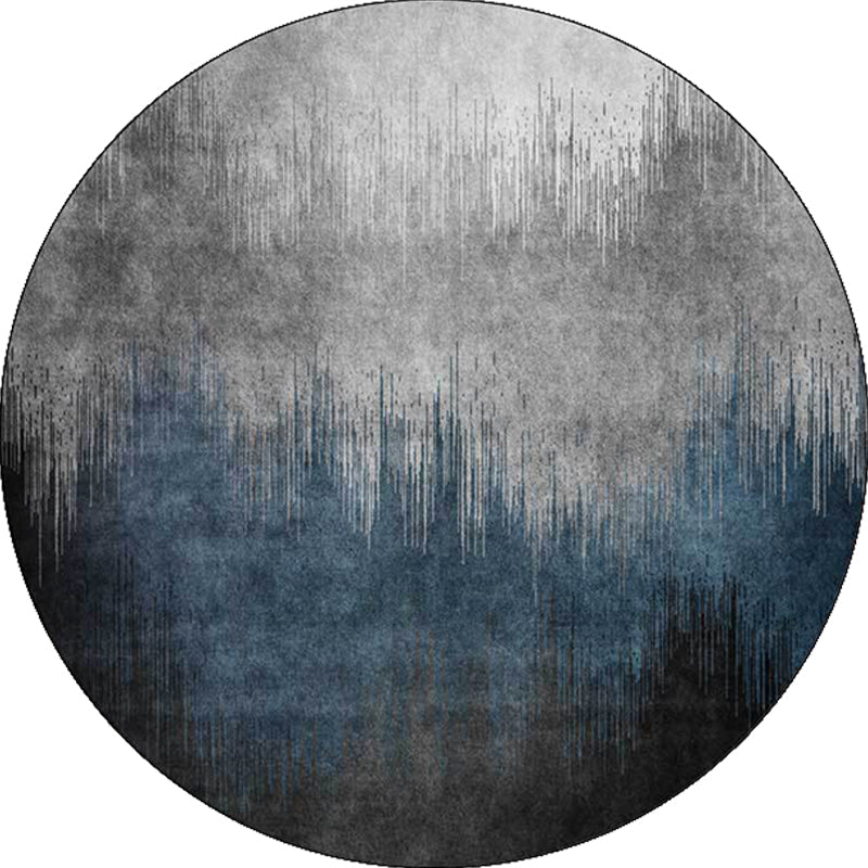 Rynx | Blue and Grey Modern Rug Polyester Ombre Pattern Rug Washable Non-Slip Backing Carpet for Living Room