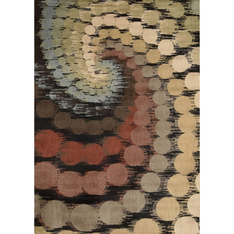 Rynx | Modern Watercolor Pattern Rug Brown Multicolor Polyester Rug Machine Washable Non-Slip Area Rug for Bedroom