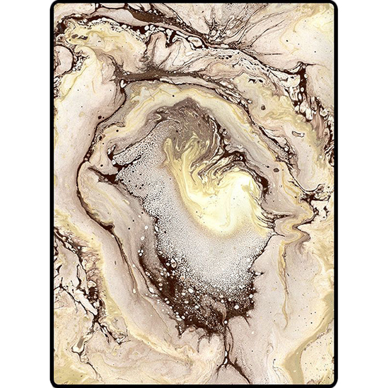 Rynx | Brown Bedroom Rug Modern Abstract Stone Sand Pattern Area Rug Polyester Machine Washable Carpet