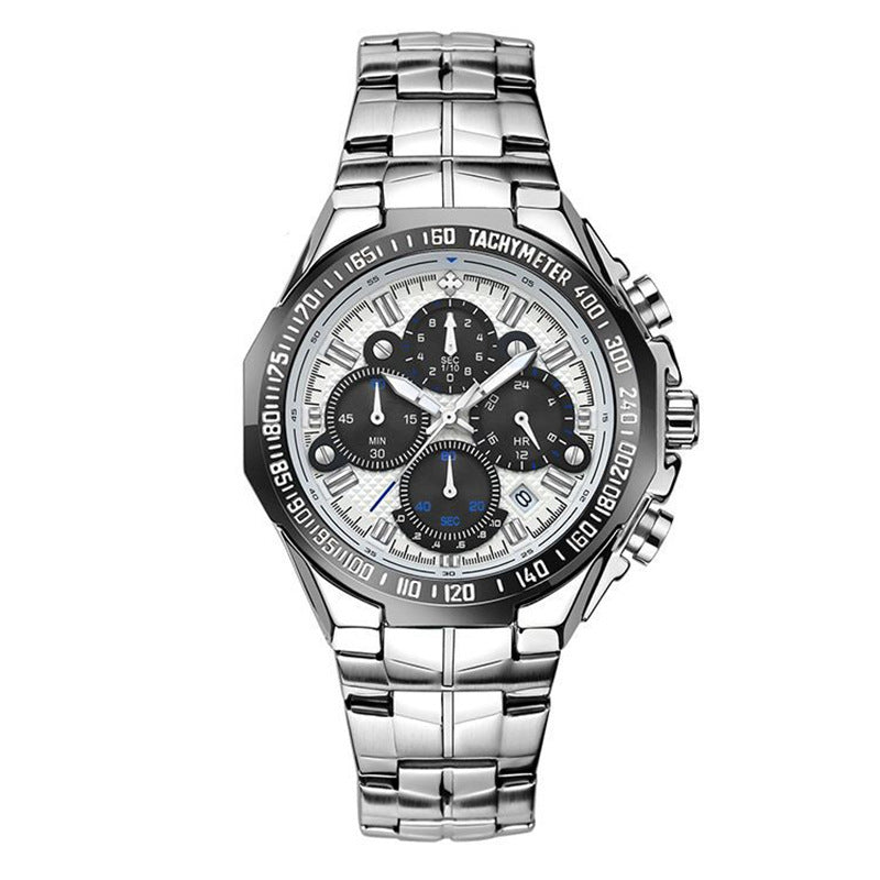 Rynx | WWOOR Multifunctional Men's Steel Bracelet Six-Hand Quartz Watch Waterproof Casual Crown Watch 8868