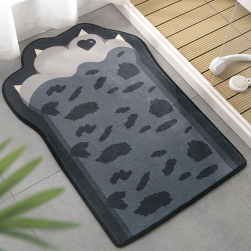 Rynx | Kids Bedroom Uneven Carpet in Pink and Purple Animal Paw Bow Print Carpet Polyester Non-Slip Background Carpet