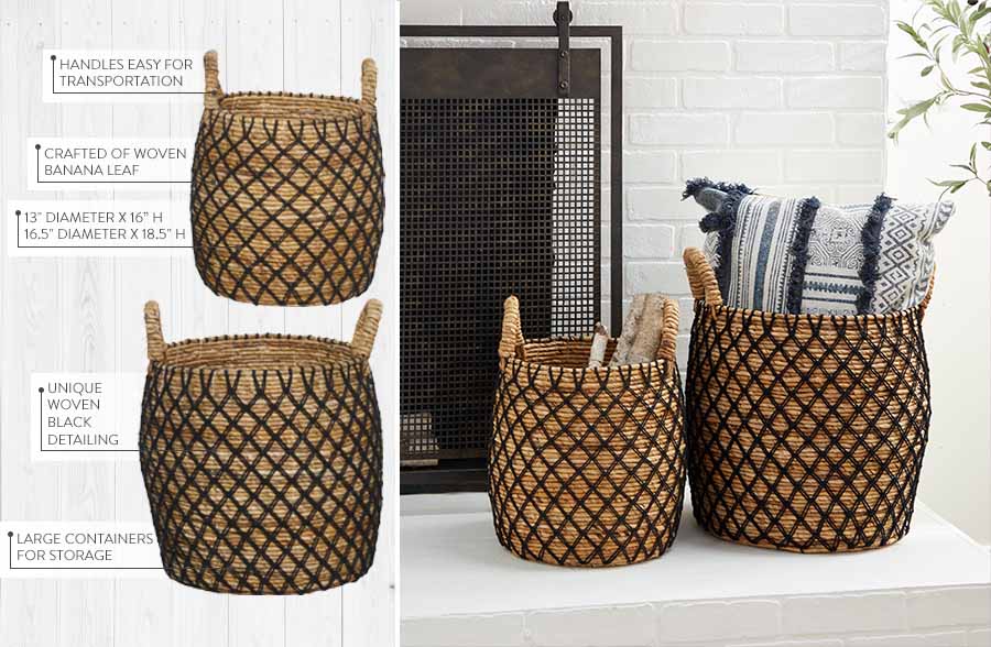 Rynx | Banana leaf willow basket, set of 2