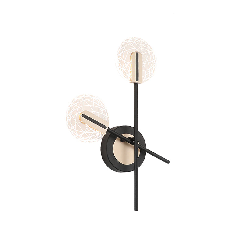 Rynx | Black Round Wall Light Fixture Modern LED Metal Wall Lamp Lighting in Warm/White Light