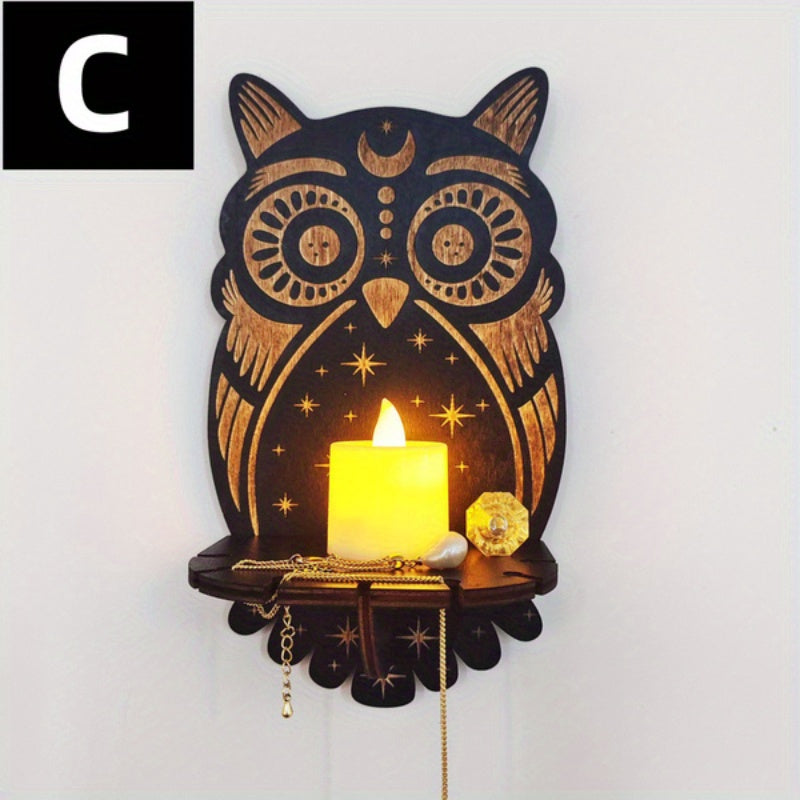 Rynx | RusticCrystal - Vintage Wood Plank for Crystals & Candles, Animal Motifs