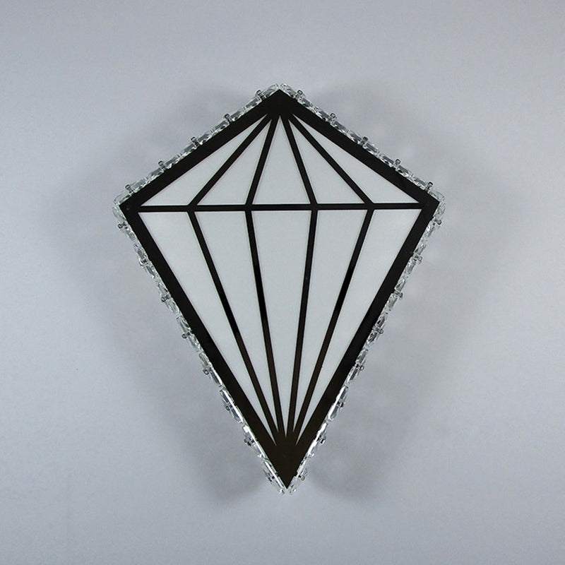 Rynx | White LED Diamond Wall Light Simplicity Acrylic Wall Lamp with Crystal Decor in Warm/White Light