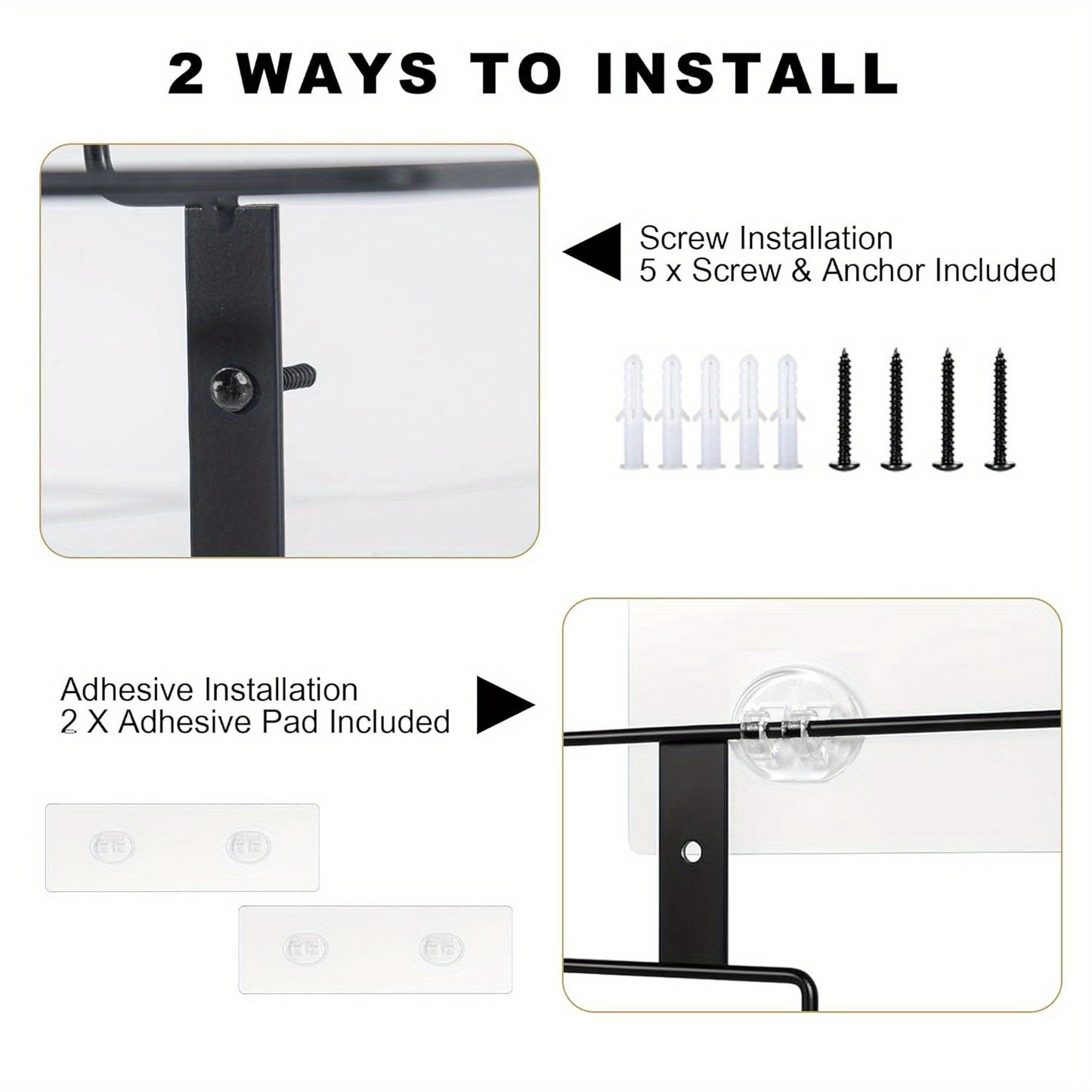 Rynx | SteelShelf - Wall-mounted metal storage shelves 2-pack Floating shelf