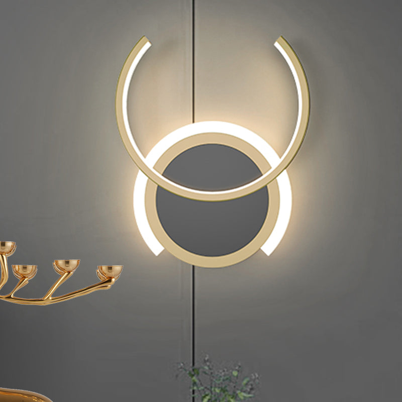 Rynx | Metal C-shaped Wall Lamp Nordic LED Wall Light in Gold for Bedroom, Warm/White Light