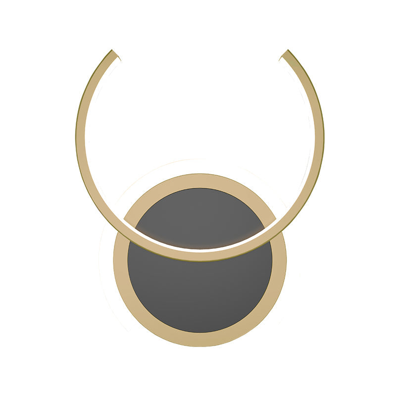 Rynx | Metal C-shaped Wall Lamp Nordic LED Wall Light in Gold for Bedroom, Warm/White Light