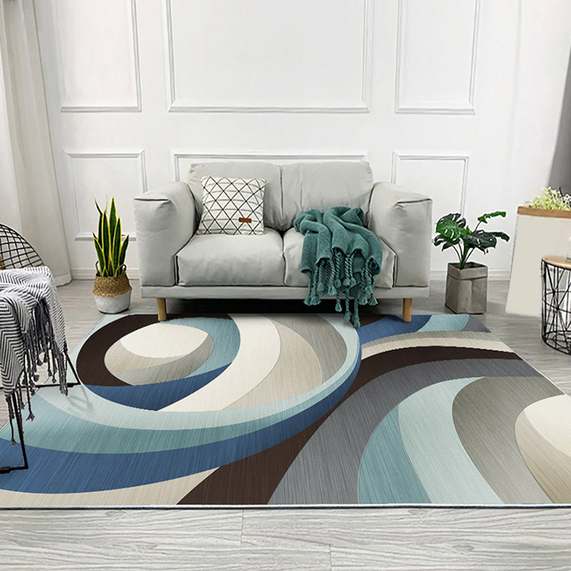 Rynx | Unique Colorblock Geometric Pattern Rug Polyester Modernist Rug Pet Friendly Anti-Slip Backing Area Rug for Living Room