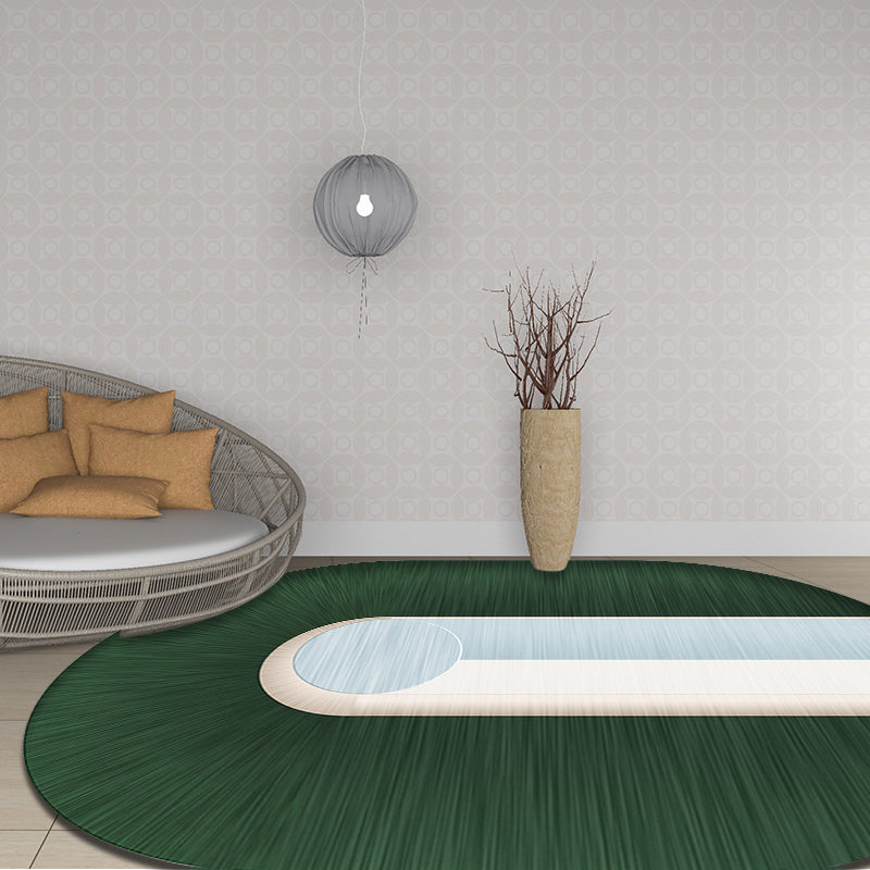 Rynx | Green Bedroom Carpet New Arrival Color Block Pattern Carpet Polyester Pet-Friendly Washable Carpet