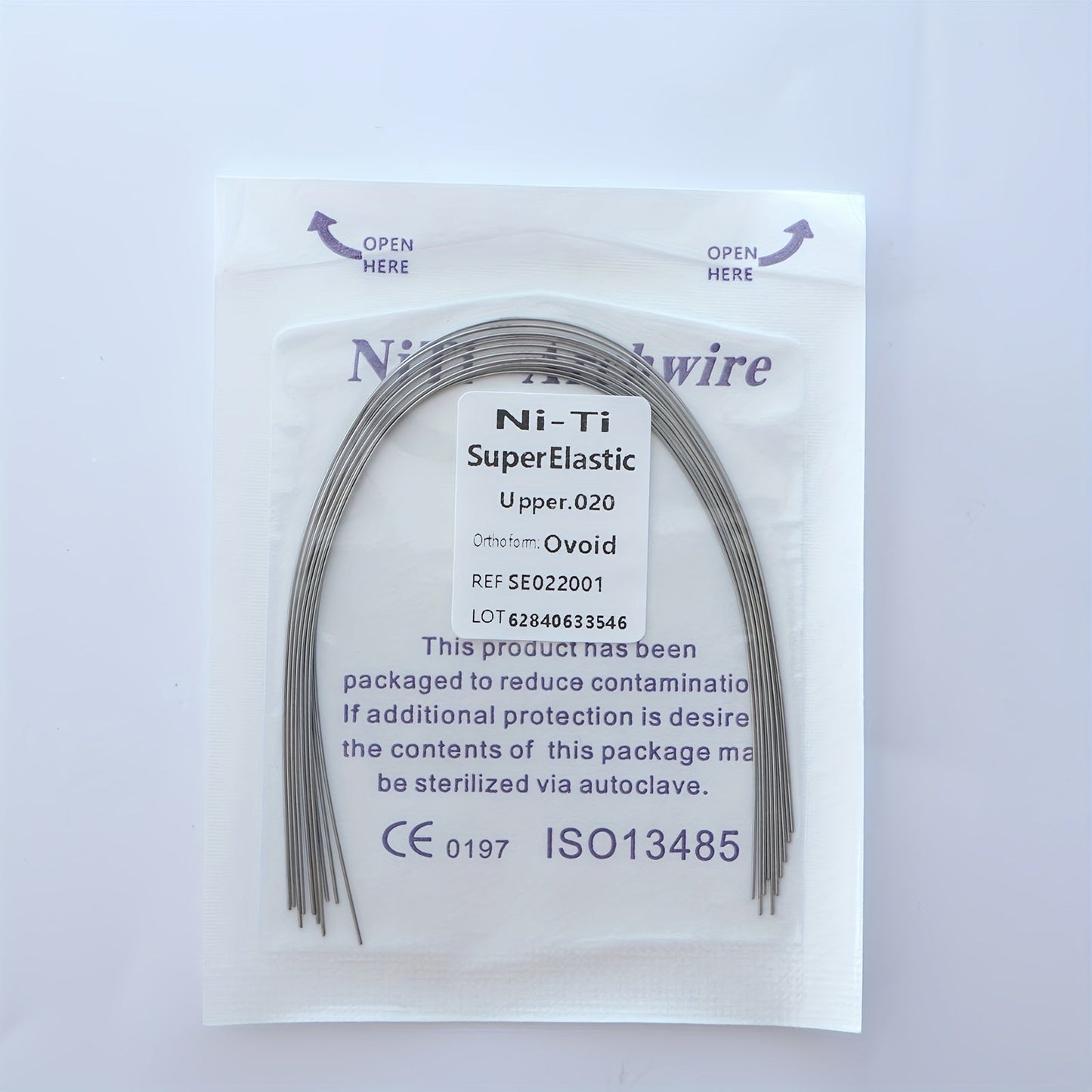 Rynx | Ni-Ti Superelastic Archwire 014 Upper, 012 Lower - Ovoid Ref. S50212034, CE 0197 ISO13485 Certified 0.020Upper