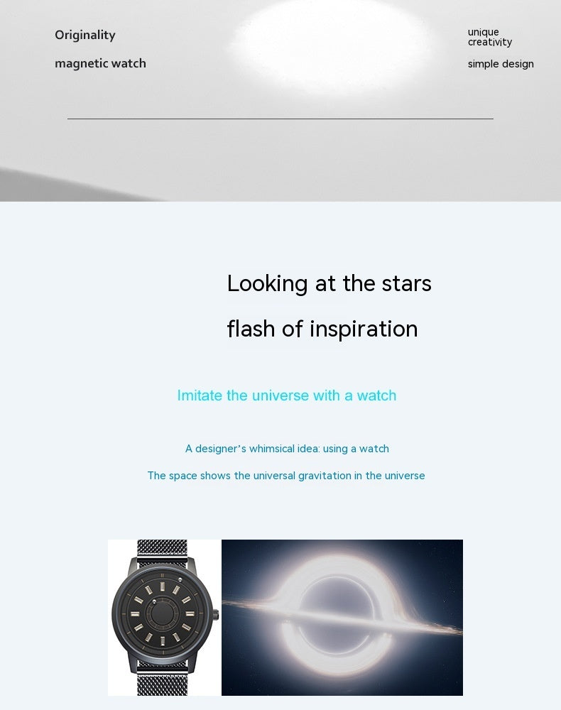 Rynx | Men's magnetic watch quartz original strap 40mm stainless steel strap