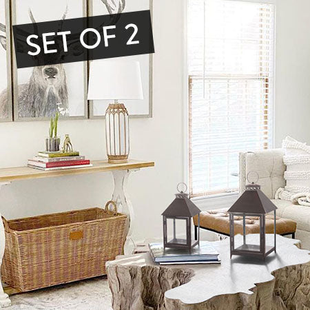 Rynx | Oil-rubbed iron lanterns, set of 2