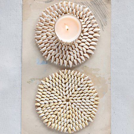 Rynx | Round shell coasters, set of 2