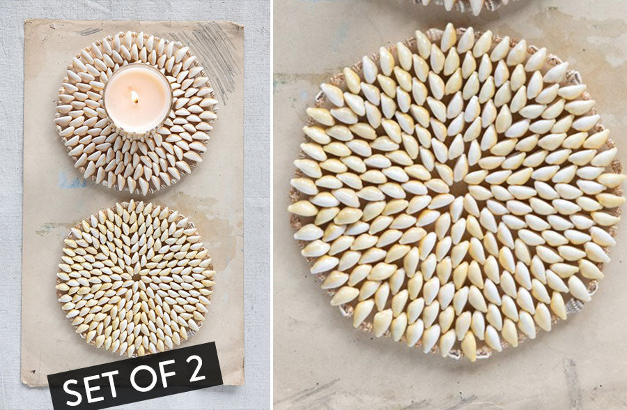 Rynx | Round shell coasters, set of 2
