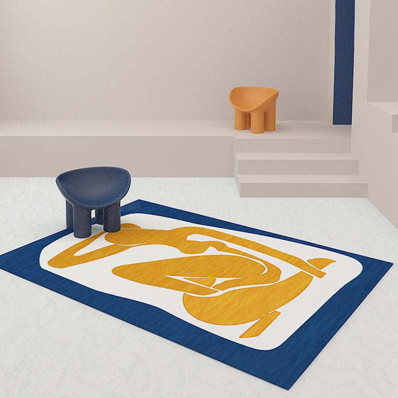 Rynx | Unique Brown Modernist Carpet Polyester Abstract Carpet Washable Pet-Friendly Non-Slip Rug for Living Room