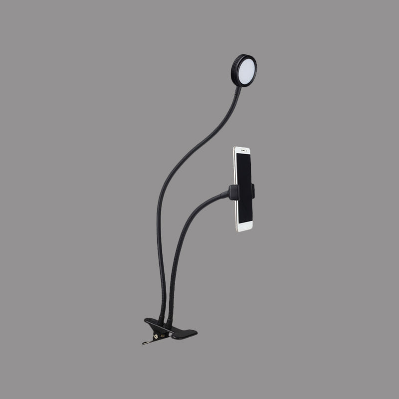Rynx | Round Fill Flush Lamp Contemporary Metal Black/White LED Flexible Sink Lighting with Clip Base