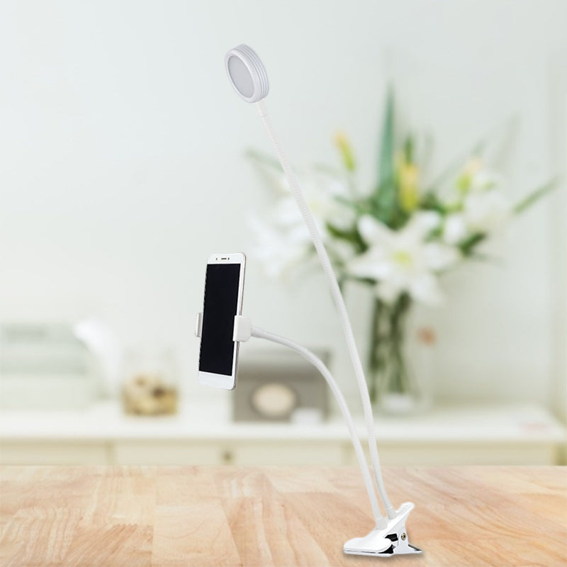 Rynx | Round Fill Flush Lamp Contemporary Metal Black/White LED Flexible Sink Lighting with Clip Base
