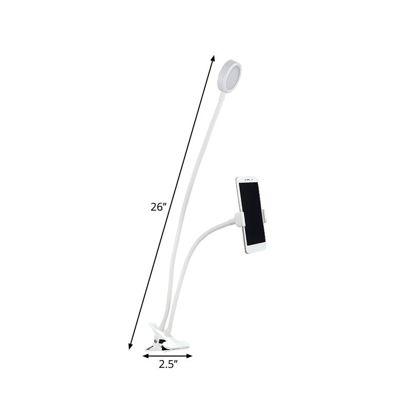 Rynx | Round Fill Flush Lamp Contemporary Metal Black/White LED Flexible Sink Lighting with Clip Base
