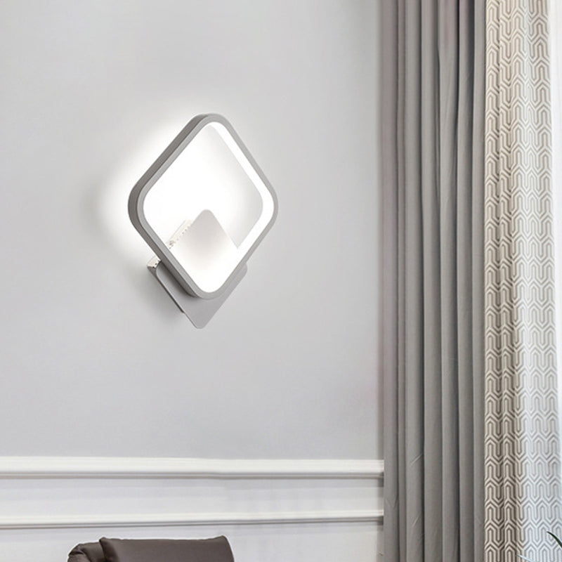 Rynx | Fillet Square Ring Acrylic Wall Light Simplicity White LED Wall Mounted Lamp in Warm/White Light, 10"/12" Wide