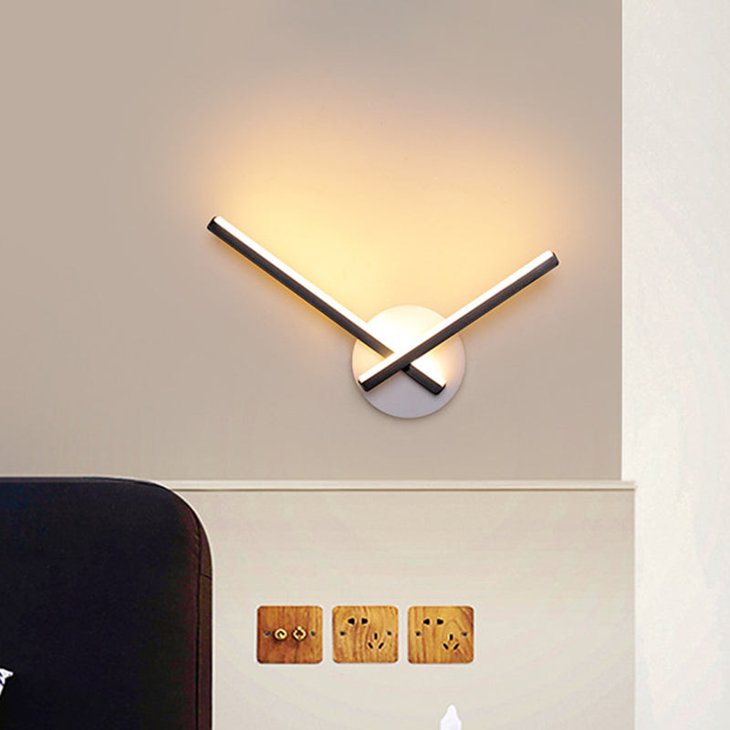 Rynx | Acrylic Cross Wall Lighting Ideas Minimalism Black/White LED Wall Lamp in Warm/White Light for Nightstand