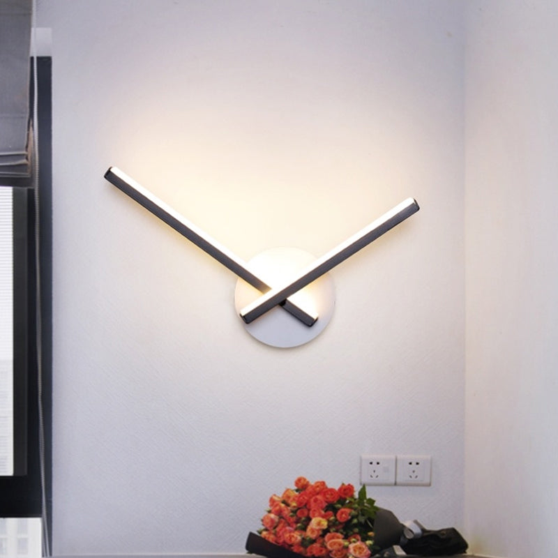 Rynx | Acrylic Cross Wall Lighting Ideas Minimalism Black/White LED Wall Lamp in Warm/White Light for Nightstand