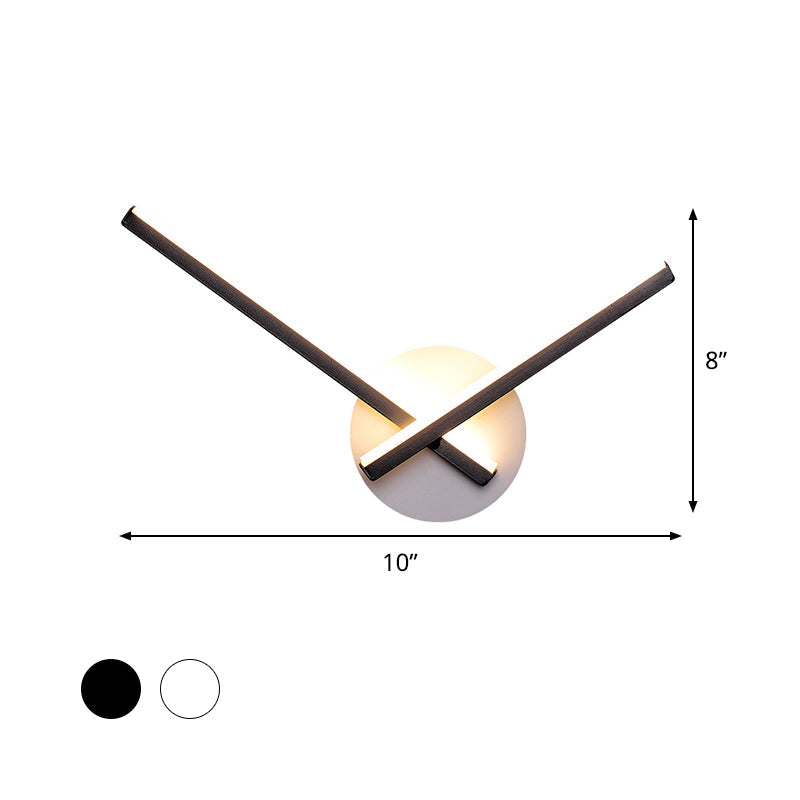 Rynx | Acrylic Cross Wall Lighting Ideas Minimalism Black/White LED Wall Lamp in Warm/White Light for Nightstand