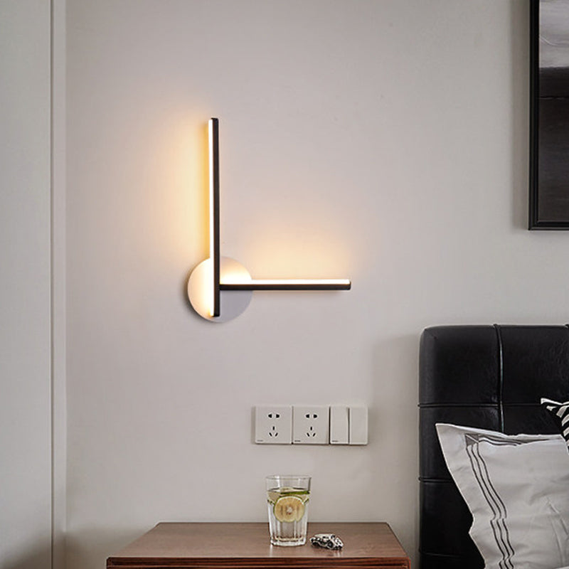 Rynx | Acrylic Cross Wall Lighting Ideas Minimalism Black/White LED Wall Lamp in Warm/White Light for Nightstand
