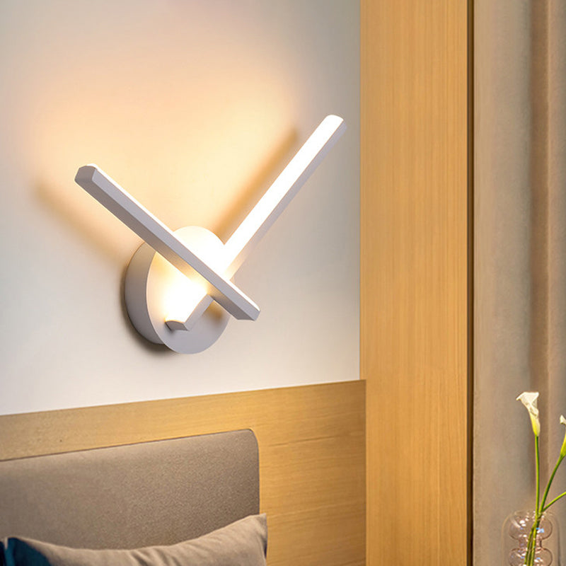 Rynx | Acrylic Cross Wall Lighting Ideas Minimalism Black/White LED Wall Lamp in Warm/White Light for Nightstand