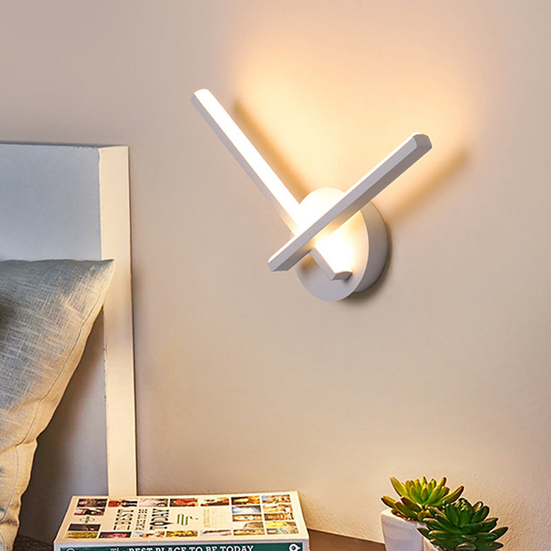 Rynx | Acrylic Cross Wall Lighting Ideas Minimalism Black/White LED Wall Lamp in Warm/White Light for Nightstand