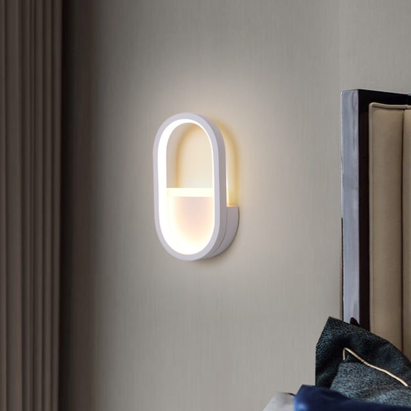 Rynx | Aluminum Ellips Mini Wall Lamp Simplicity White/Black LED Wall Fixture in Warm/White Light