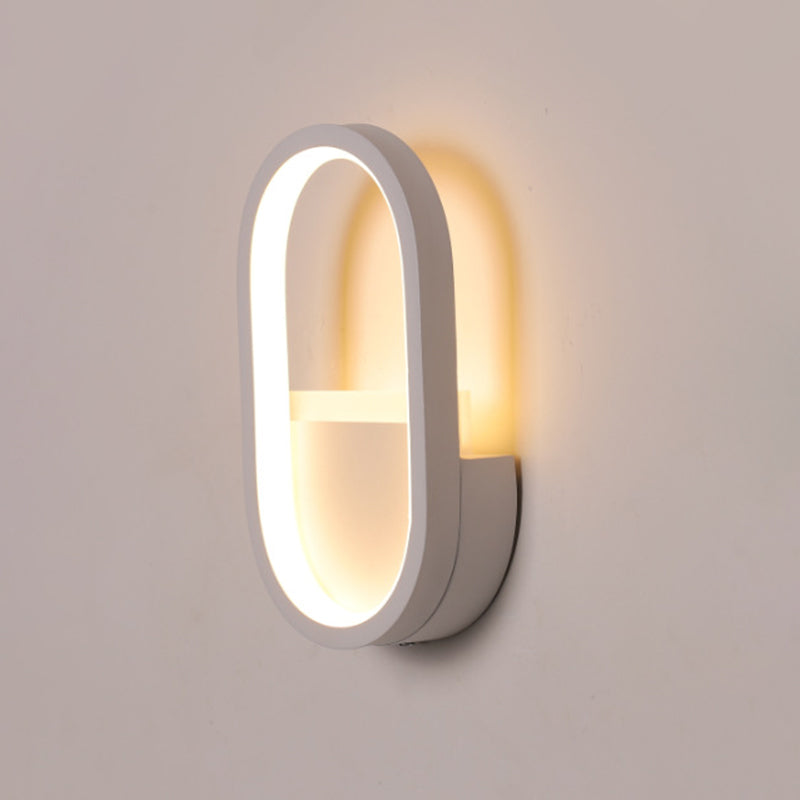 Rynx | Aluminum Ellips Mini Wall Lamp Simplicity White/Black LED Wall Fixture in Warm/White Light