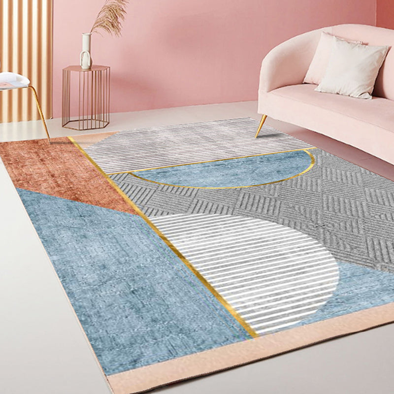 Rynx | Casual Stripe Pattern Carpet Multicolor Modern Carpet Polyester Pet-Friendly Washable Non-Slip Carpet for the Living Room