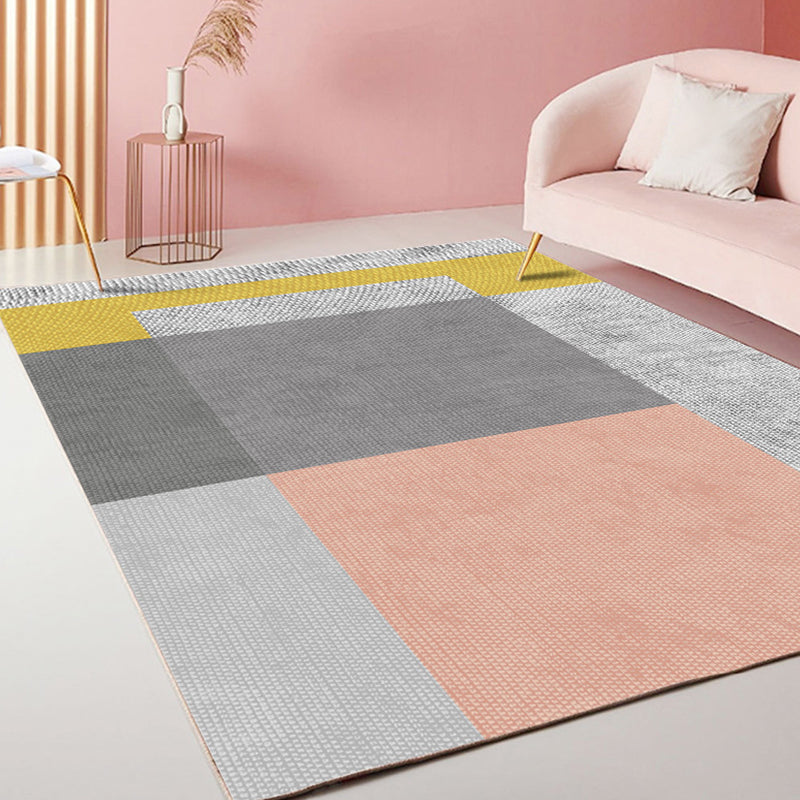 Rynx | Casual Stripe Pattern Carpet Multicolor Modern Carpet Polyester Pet-Friendly Washable Non-Slip Carpet for the Living Room