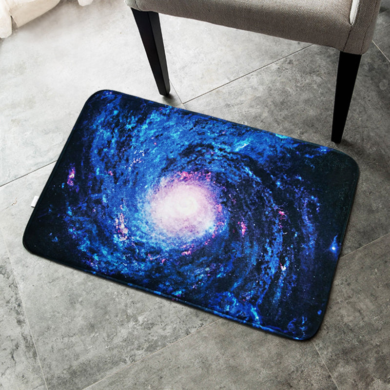 Rynx | Creative Blue Contemporary Carpet Polyester Galaxy Pattern Carpet Washable Pet-Friendly Anti-Slip Rug for Children's Room