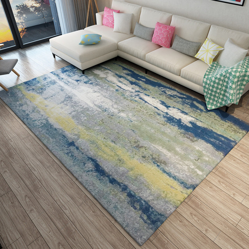 Rynx | Unique Abstract Carpet Multicolor Industrial Carpet Polyester Pet Friendly Washable Non-Slip Area Rug for Living Room