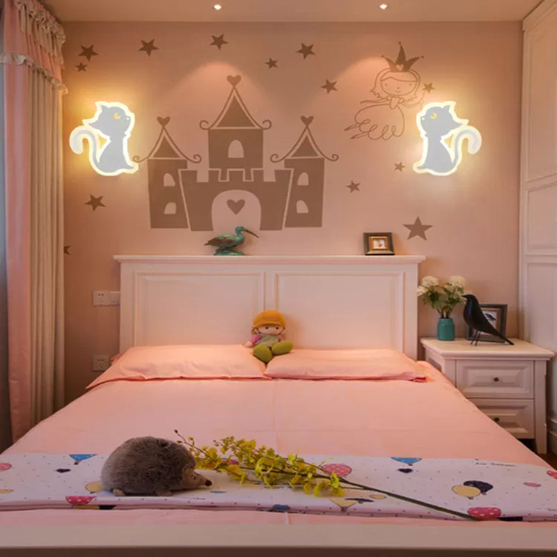 Rynx | Lovely Animal Slim Wall Lamp Acrylic White LED Wall Light for Care Room Kindergarten