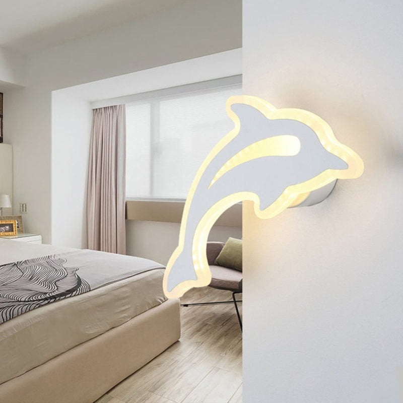 Rynx | Lovely Animal Slim Wall Lamp Acrylic White LED Wall Light for Care Room Kindergarten