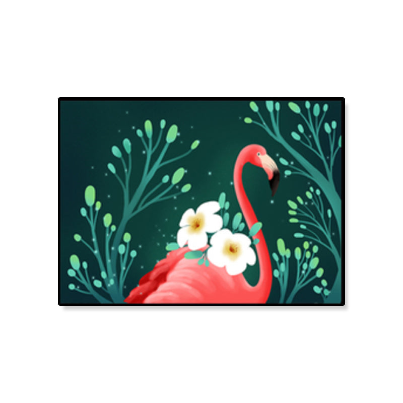 Rynx | Flamingo Print Painting Tropical Stylish Textured Canvas Wall Art for Dining Room