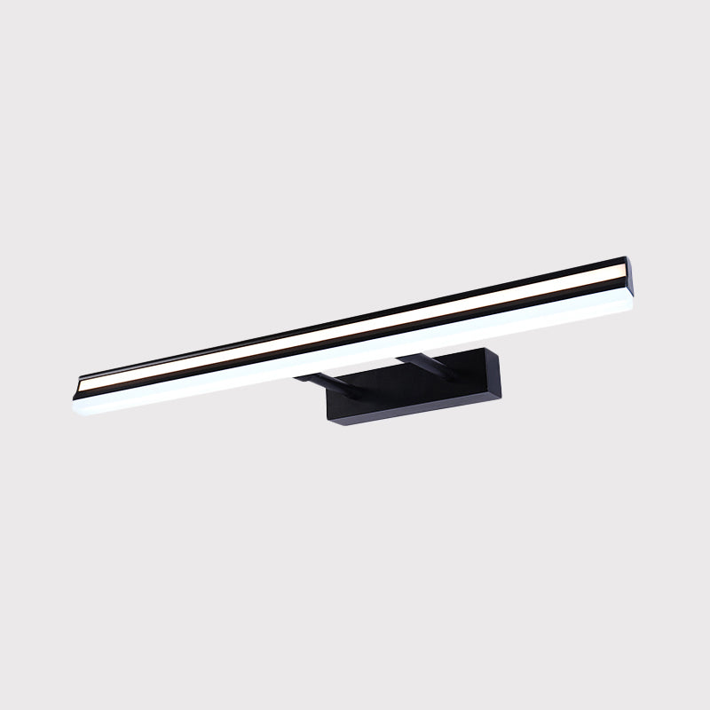 Rynx | Modern Rectangular Vanity Light Metal LED Bathroom Wall Light in Black with Double Arm