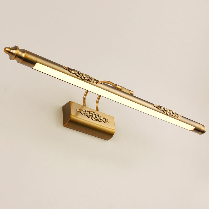 Rynx | Metal Streamlined Wall Sink Light Contemporary LED Brass Wall Lamps Ideas with Curved Arm in Warm/White Light