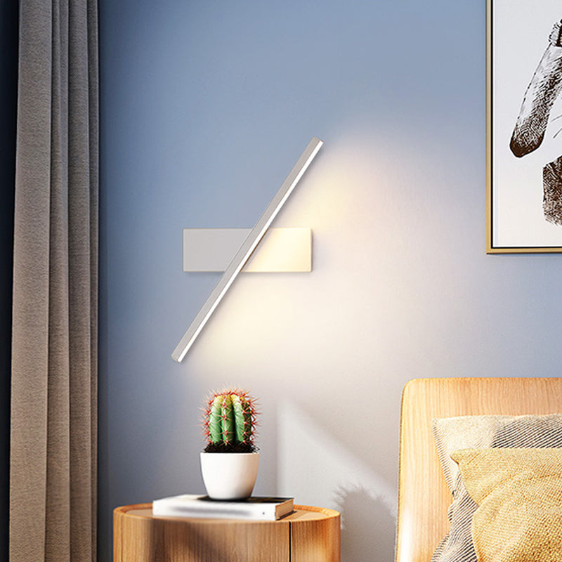 Rynx | Linear Wall Sconce contemporary metallic black/white LED wall light with warm/white light