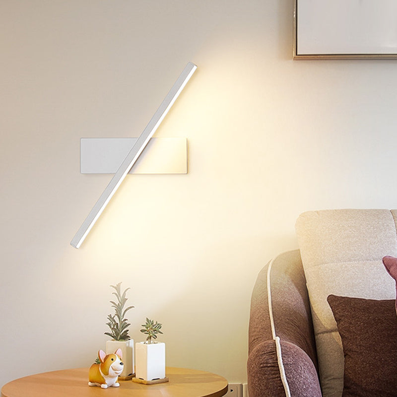 Rynx | Linear Wall Sconce contemporary metallic black/white LED wall light with warm/white light