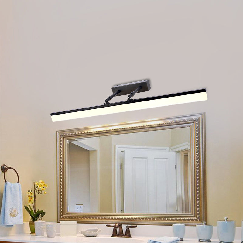 Rynx | Linear Vanity Lamp Contemporary Acrylic LED Bathroom Wall Lighting in Black, Warm/White Light