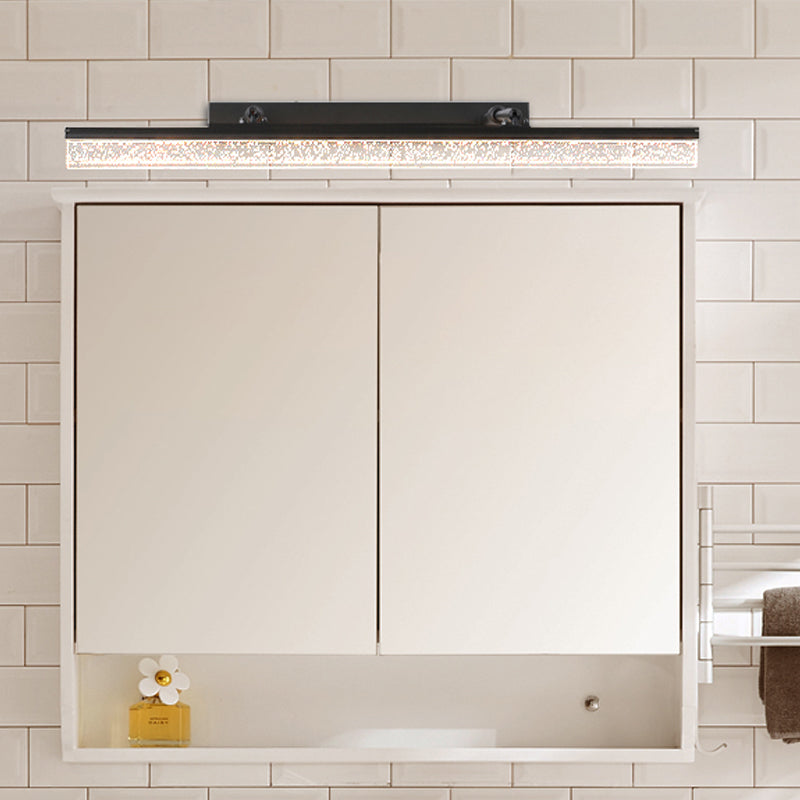Rynx | Modern black double arm LED wall mounted lamp with warm/white light for a tube metallic wall mirror lighting